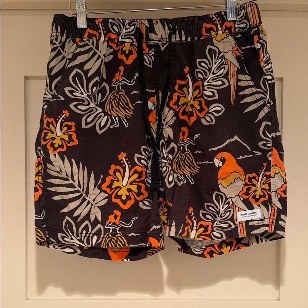 Banks Journal Tropical Print Swim Shorts | Men’s Medium 6 1/2” Inseam